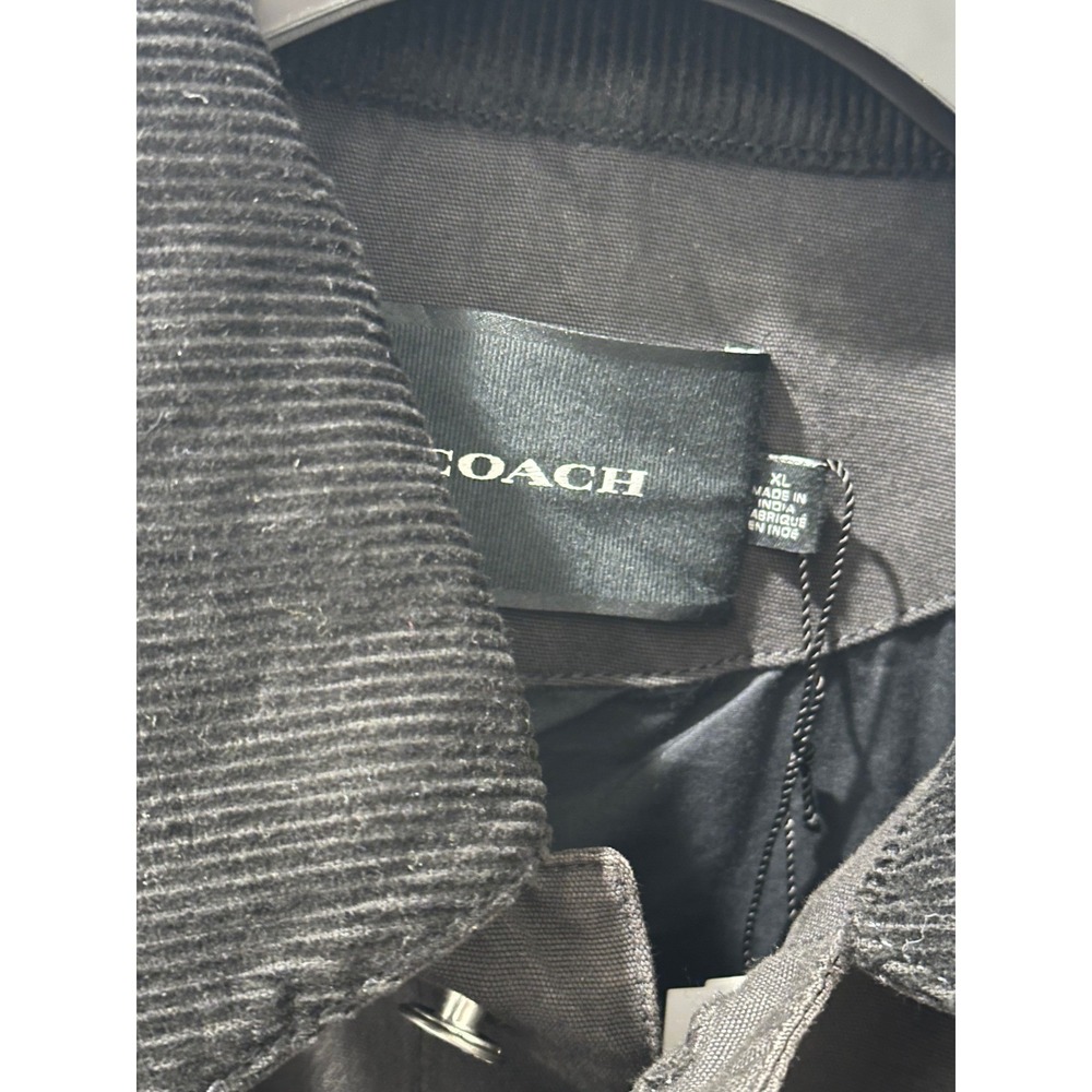 Coach Mens Chore Coat Black Canvas Jacket Corduroy Collar CCA41 XL New Tags - Picture 4 of 6